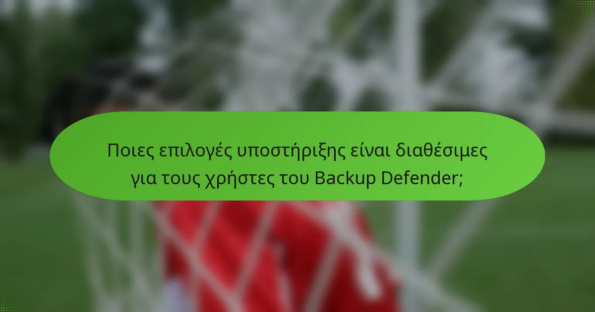 Ποιες επιλογές υποστήριξης είναι διαθέσιμες για τους χρήστες του Backup Defender;