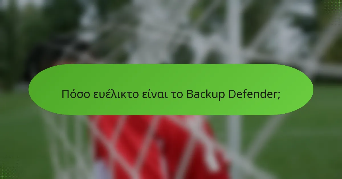 Πόσο ευέλικτο είναι το Backup Defender;